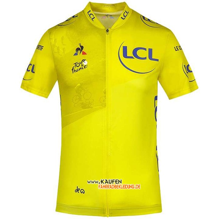 Tour de France Kurzarmtrikot 2020 und Kurze Tragerhose Gelb(2)